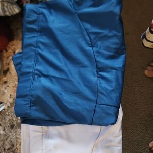 Womens Blue And White Maternity Pants With Pockets.